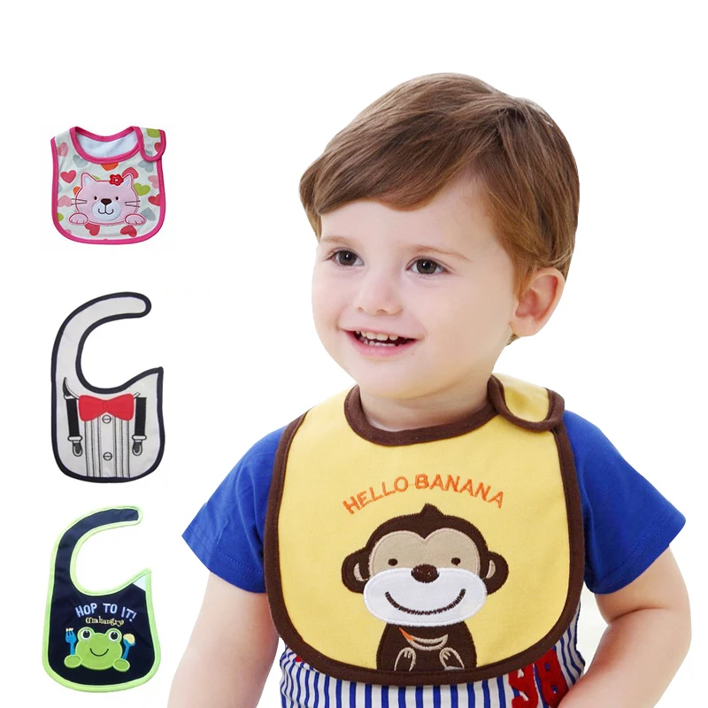 

Everystep Animal 100%Cotton Waterproof Knitting Bib For Baby, Customized color
