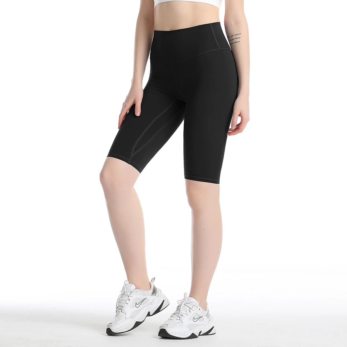 

2021 Women High Waist Walking Peached Skin-friendly Biker Shorts Outdoors Fitness Workout Training Running Sport Panty