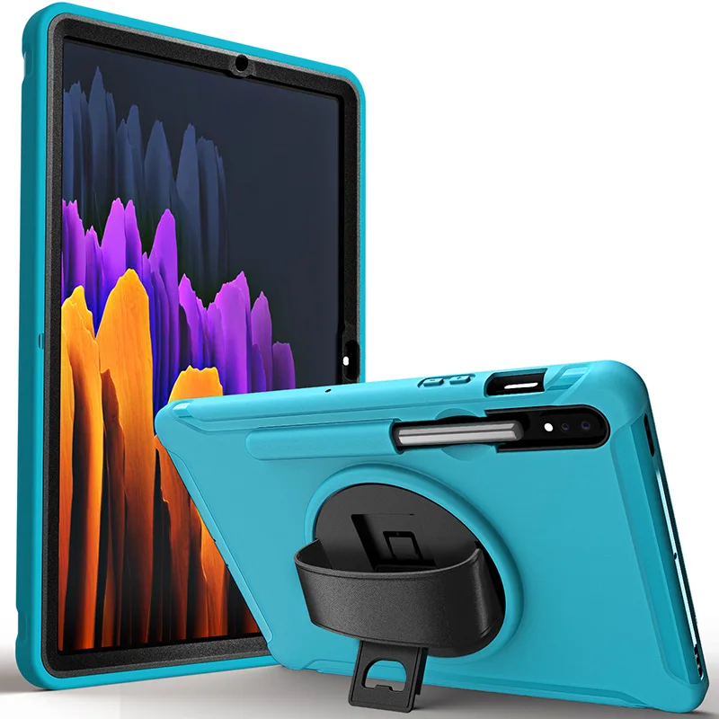

For Samsung Galaxy Tab S7 11" SM-T870/T875 Plastic and TPU rugged case with rotate stand hands strap