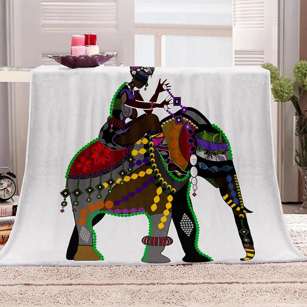 

Unique Graffiti Elephant Home Background Decoration Blanket Custom Photo Digital Printing Flannel/wool Baby Blanket 130*100CM