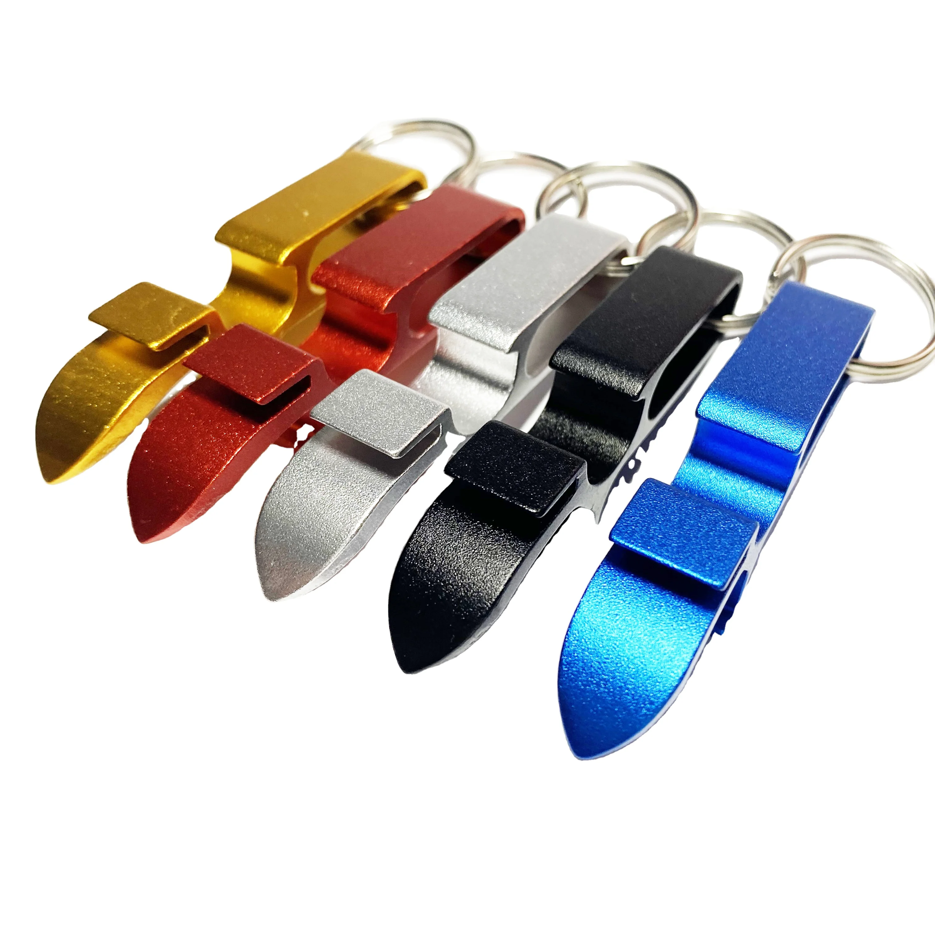 

Factory Wholesale Modern Aluminum Alloy Beer Can Bottle Opener 4 in 1 Keychain Shotgun Tools