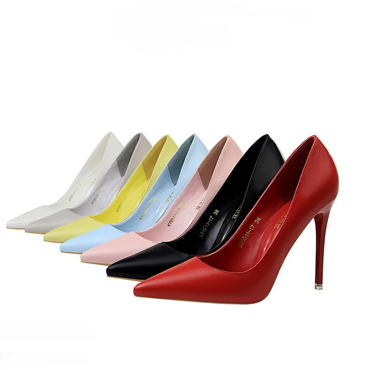 

Women Pumps Fashion High Heels Shoes Black Pink White Shoes Women Wedding Ladies Stiletto Women Heels Shoes 7 Colors