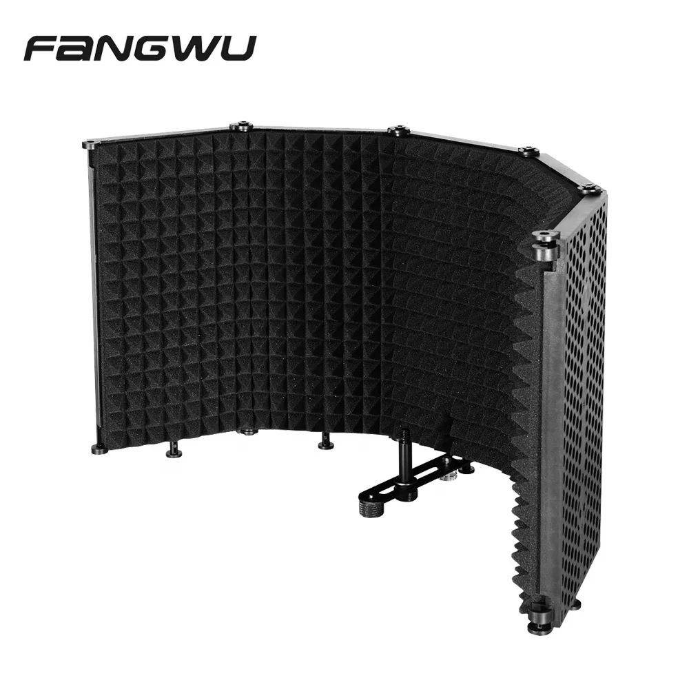 

Fangwu Plastic 5 Door Big Background Microphone Sound Isolation Shield, Black