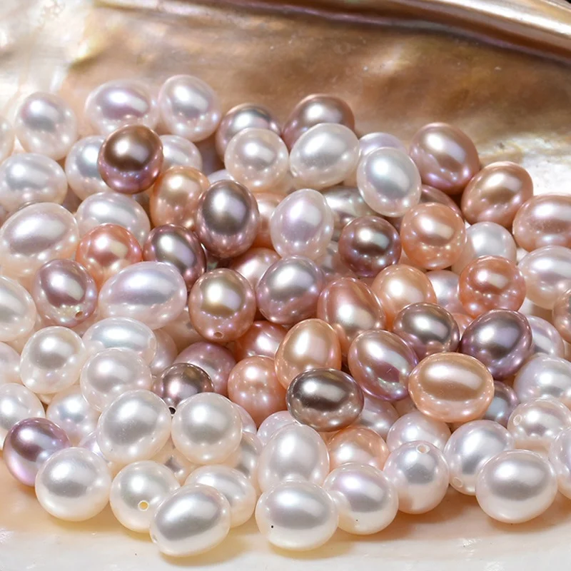 

Zhuji sale shine 3A loose 3*5mm-8*10mm teardrop natural pearl white /pink/purple different color freshwater pearl, Pink/white/purple