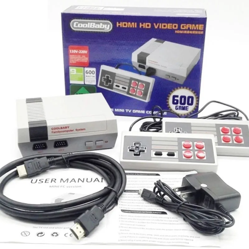 

Family 8 Bit Retro Video 600 Game Consola HD Classic 600 in 1 Game Console For Nintendo, Grey