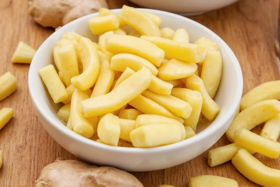Close-up comparison of peeled versus unpeeled ginger showing texture differences for culinary use