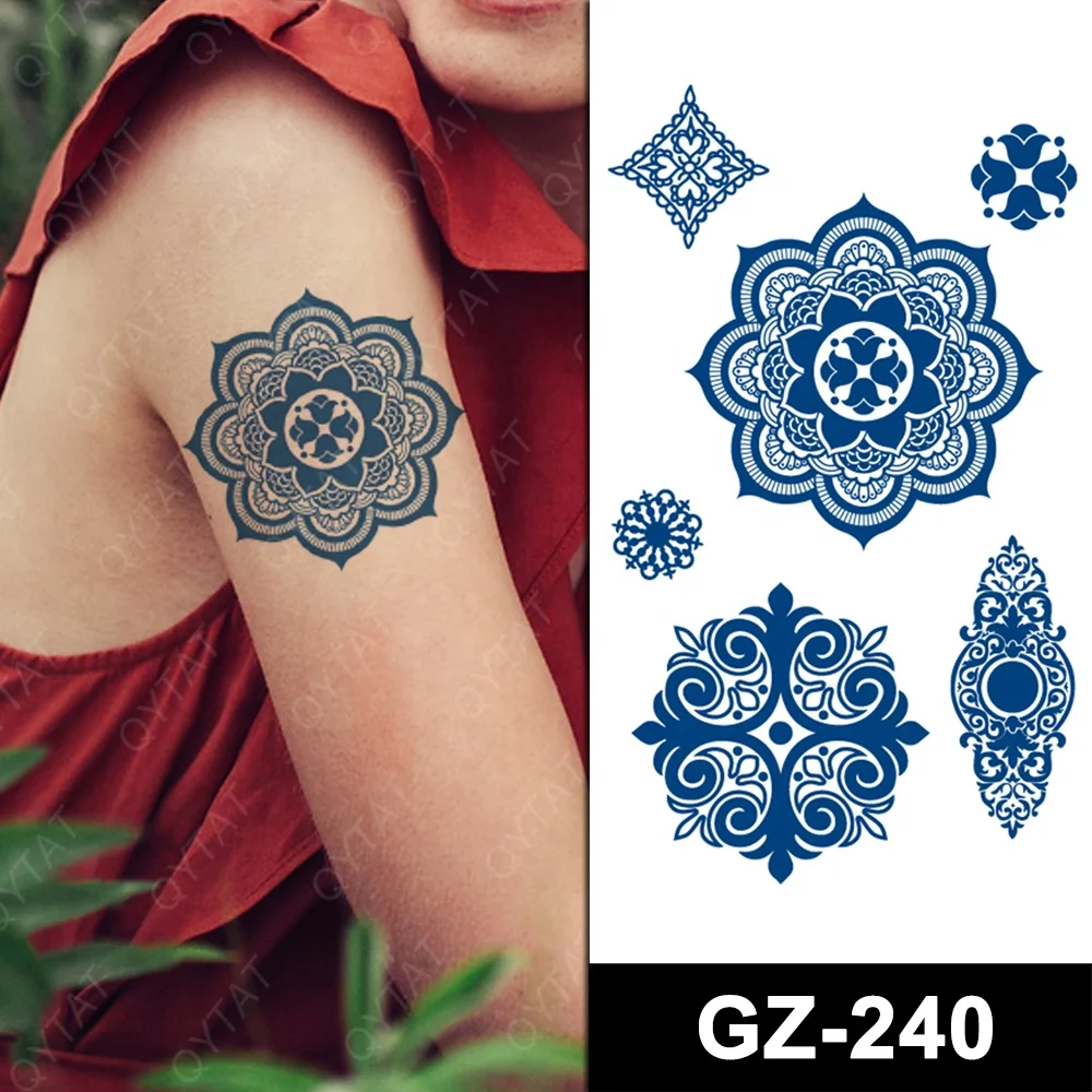 

100% Herb-Based Last 2 weeks Blue Genipa Semi Permanent Henna Tattoo