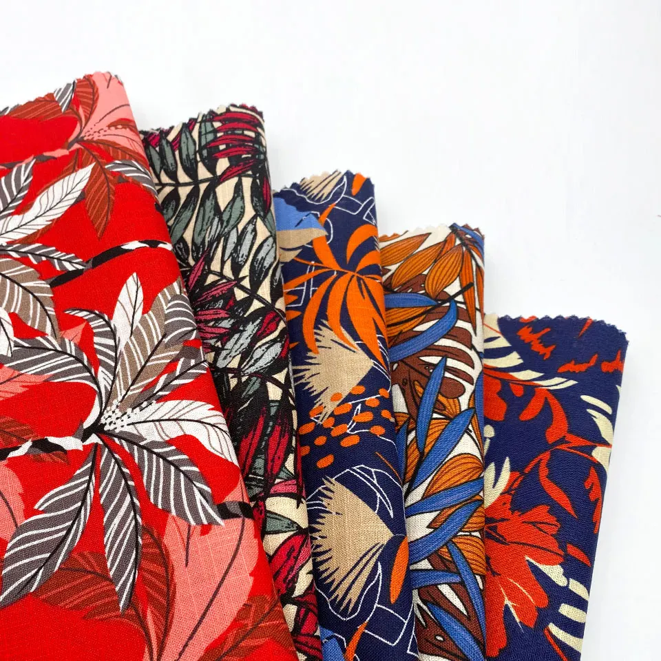
Professional manufacturer high quality customized island hawaiian cotton print fabric for shirt 