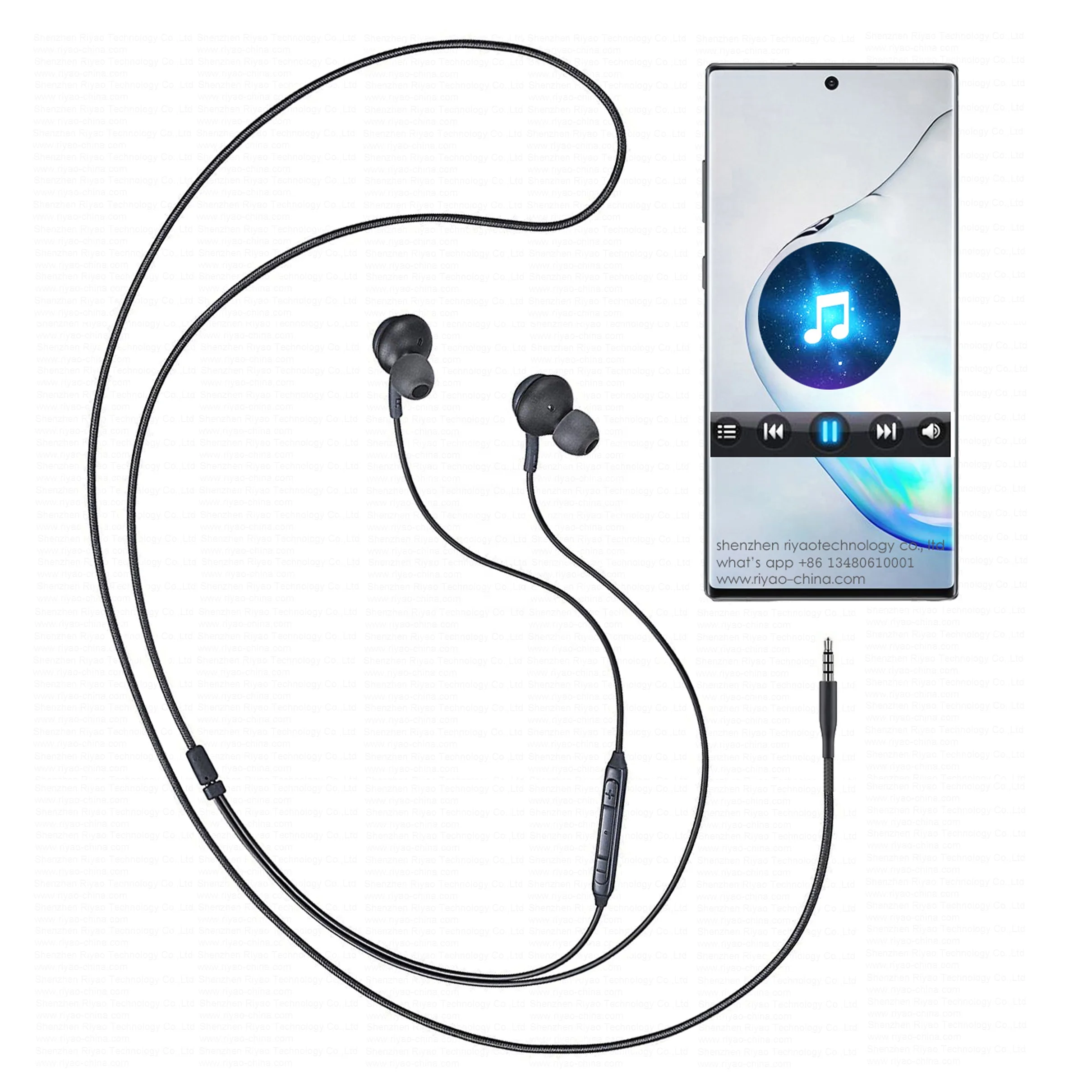 

original EO-IG955 general headphone headset earphone for S10 S9 S8 S7 in ear earphone, Black