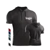 Men's Fashion Best Quality Plain Black Hoodie Short Sleeve Gym Hoodie