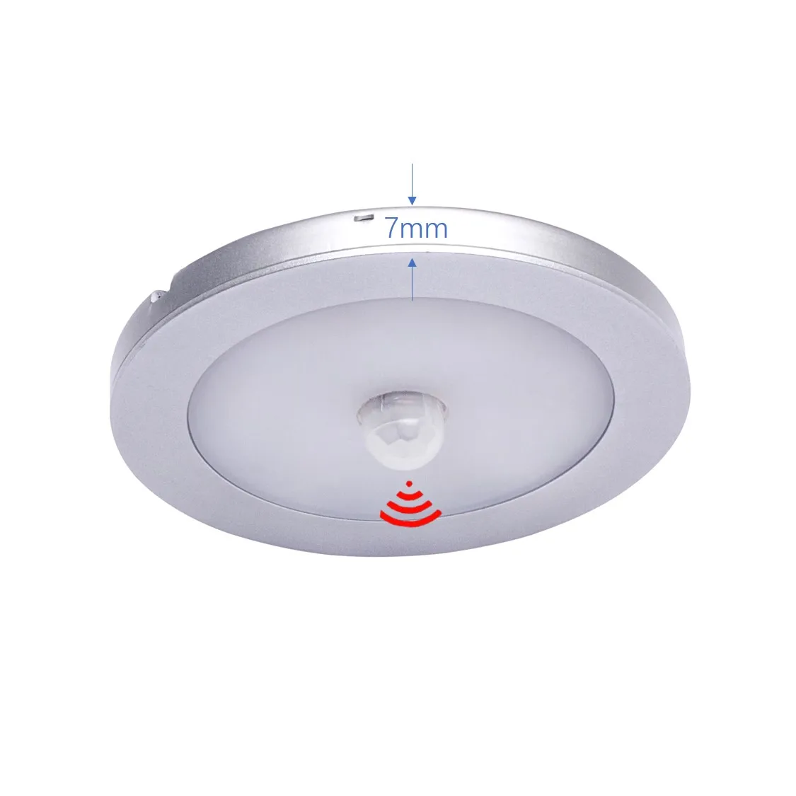2020 Aluminium body ultrathin 7mm 3W Dimmable surface mounted led puck Light sensor round downlight