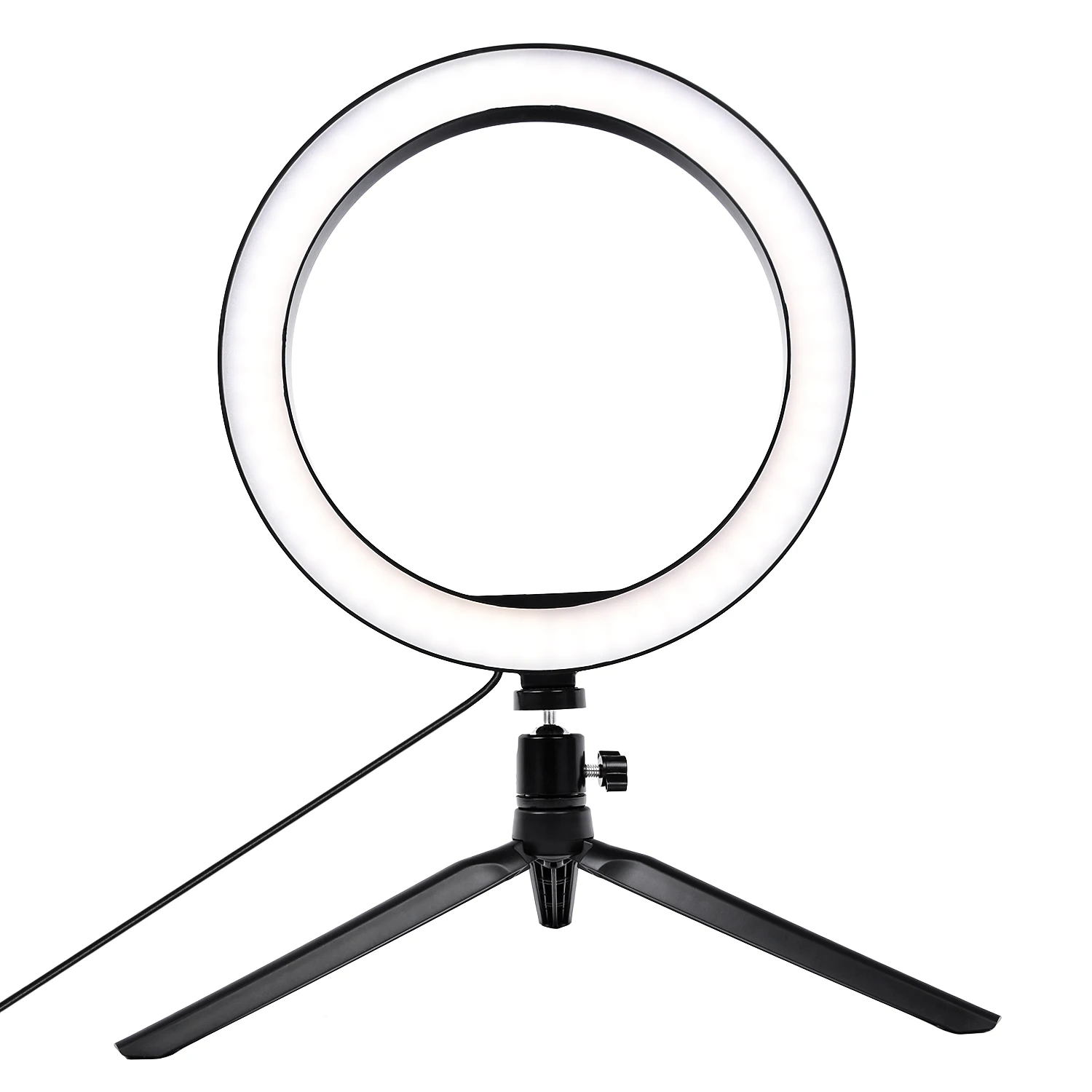 

10'' Ring Light with Tripod Stand & Phone Holder for Live Streaming, 3 Color Light Modes & 11Brightness Level for Makeup Youtube, Black