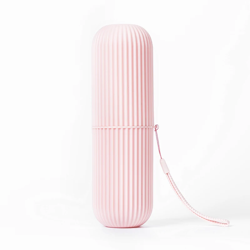

Portable Plastic Toothbrush Storage Box Holder Travel Case, Pink, white, grey, green