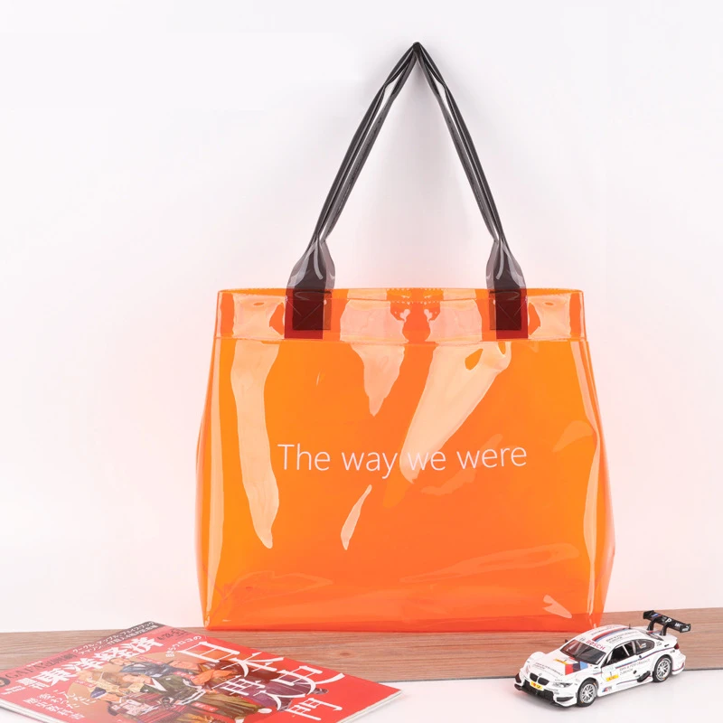 

Custom Eco-Friendly PVC Transparent Clear Tote Bags Waterproof Plastic Shopping Bags Wholesale