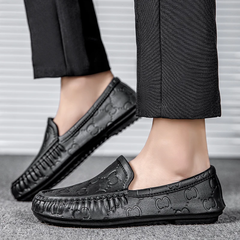 

Dropping Shipping Factory Wholesale Cheaper Price Casual Driving Shoes Slip-on Pu Leather Men Loafers Shoes, Black