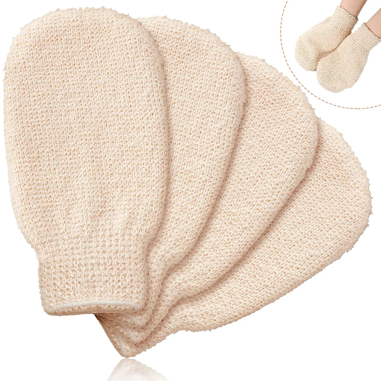 

Hot Selling Low Cost Dead Skin Remover Body Exfoliator Gloves Private label Bath Sponge Exfoliating Gloves, Picture