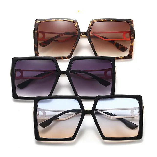 

TY0236 Vintage Eyewear Oversize Square Sunglasses Women Big Frame Shades Mirror Lens Sun Glasses Fashion Gradient Female Oculos