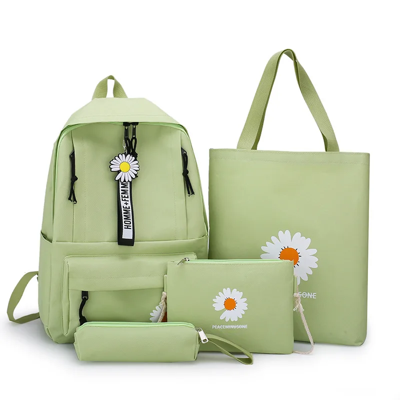 

Sandro 4pcs/Set Fashionable High School bags Canvas Travel Backpacks for Teenage, Mix color