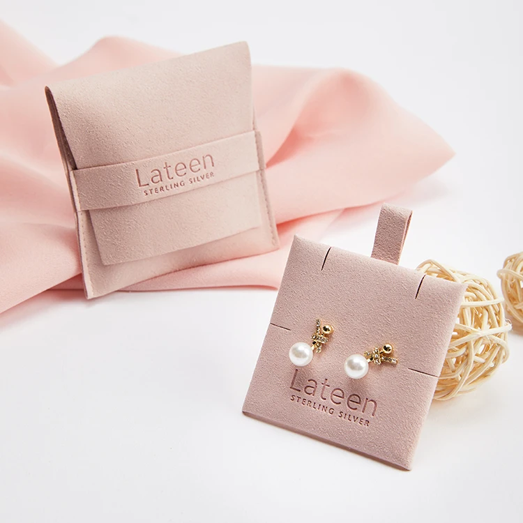 

High Quality Custom Logo Jewelry Gift Bags Suede Microfiber Pink Jewelry Bag Pouches