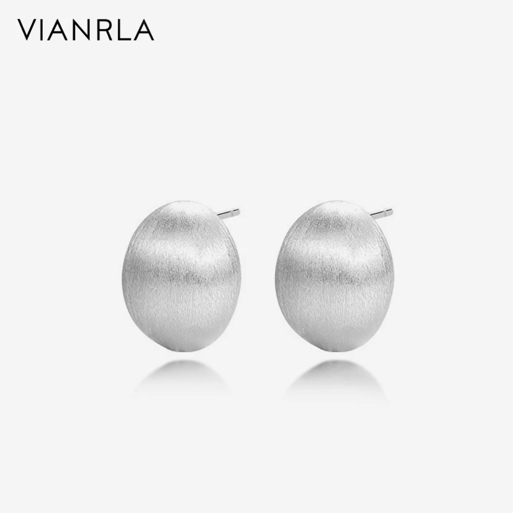 VIANRLA 18K Gold  Earring 925 Sterling Silver Jewelry Oval Shape Rhodium Plated