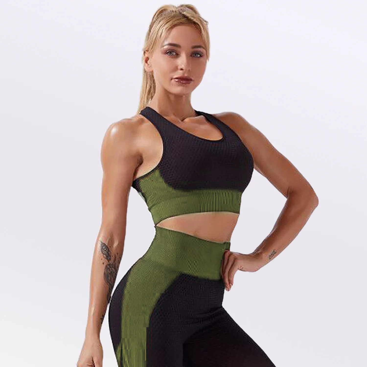 

Hot sell seamless knitted sexy tight breathable Yoga underware sports fitness Bra