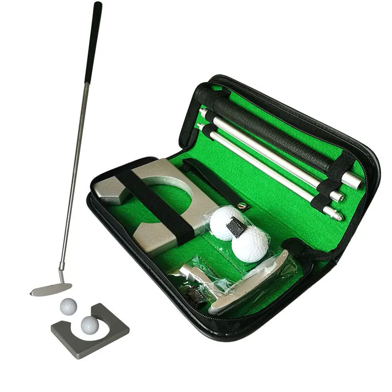 

Executive Gift Portable Golf Right Hand Golf Putter Set Kit with Ball Hole-Cup for Travel Indoor Golf Putting Practice