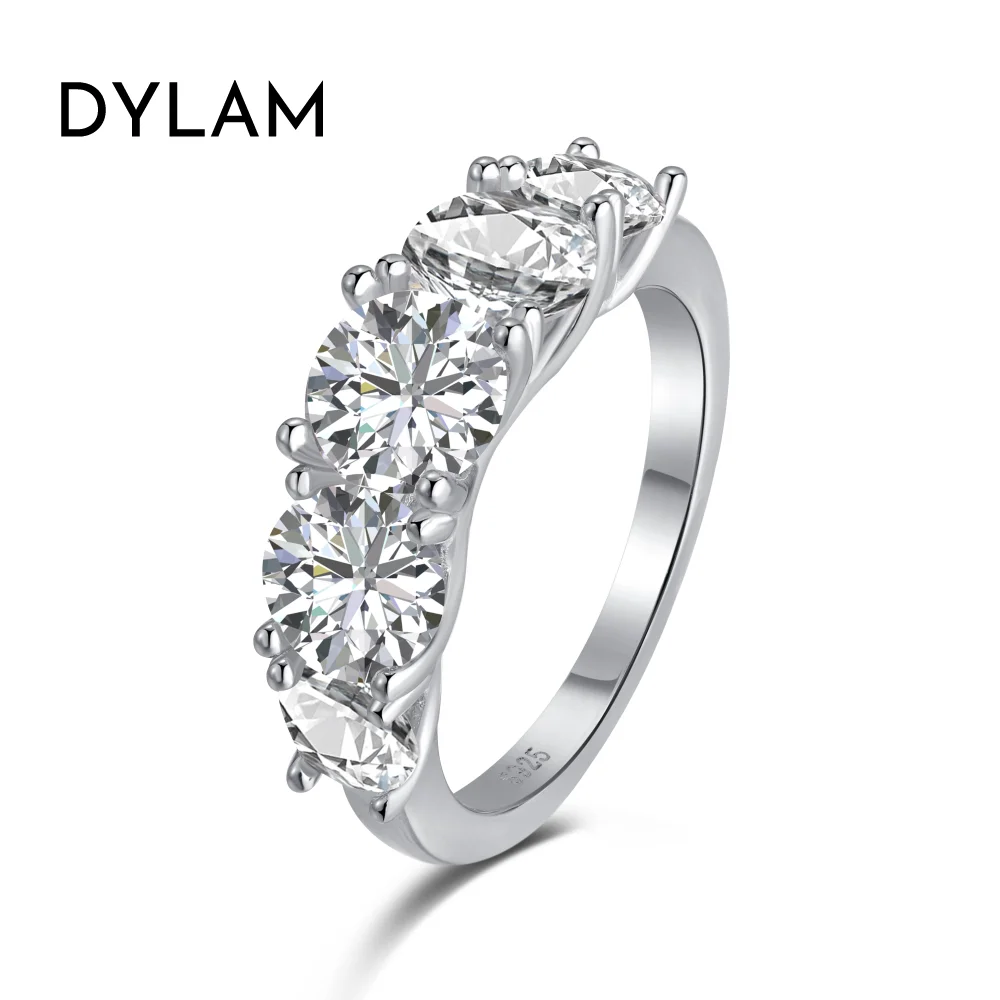

New Design Rhodium 925 Sterling Silver ring Sparkling Stunning Diamond 5A Cubic Zirconia Women Wedding Engagement Promise Rings