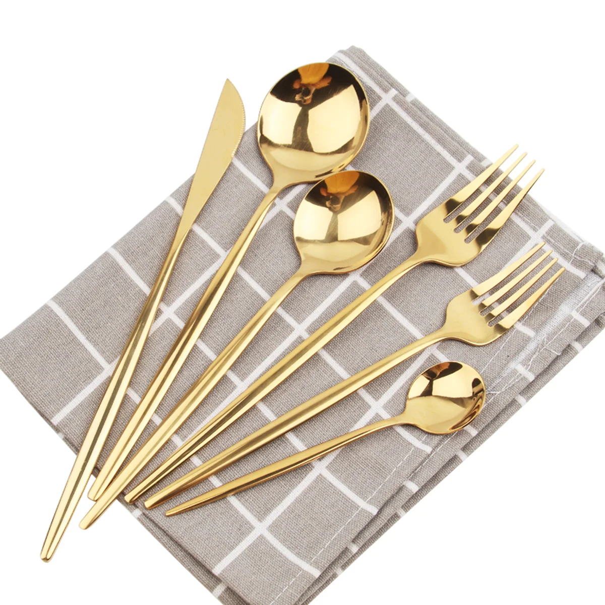 

Luxury Metal reusable flatware cutlery set 18 10 stainless steel gold cutlery sets