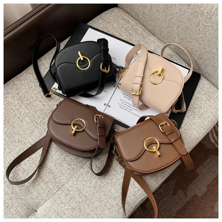 

ST-0815 New Winter Fashion Tide Web Celebrity Ins Single Shoulder Bag Joker Vintage Saddle Women Bags Casual, Multi color