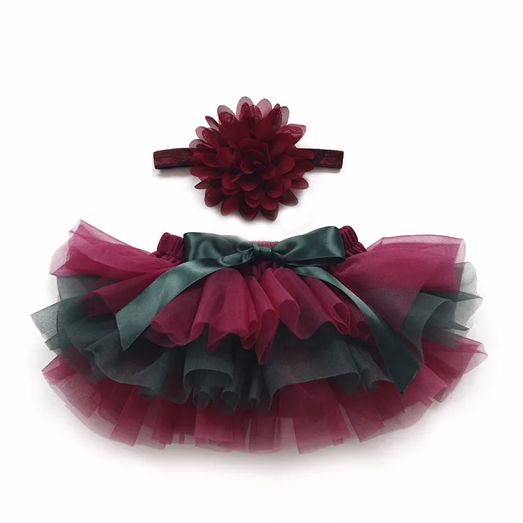 

Personality newborn burgundy black comfortable safe baby ruffle tutu bloomers made of 100% cotton