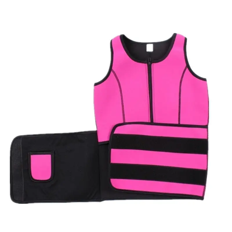 

China custom Spandex Body Shaper Slimming Waist Slim Belt Yoga Vest Adjustable Waist Trimmer Belt, Weight Loss, Rose red, black