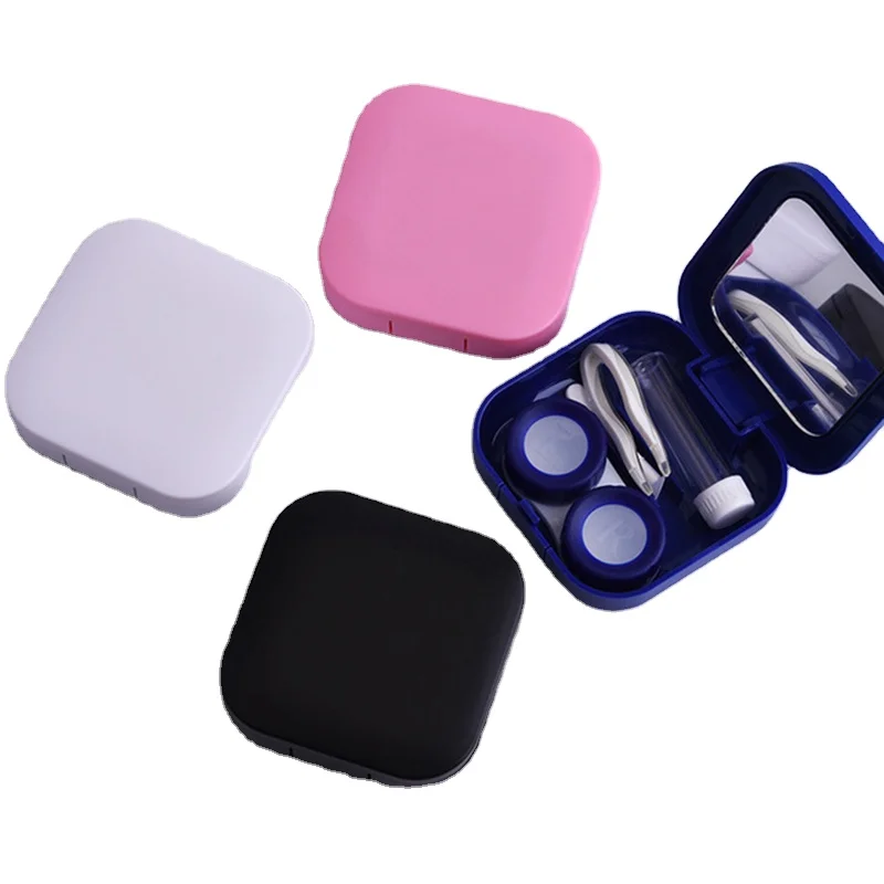 

Customizable Plastic Contact Lenses Case Boxes Portable Contact Lens Cases with Mirror, Customized