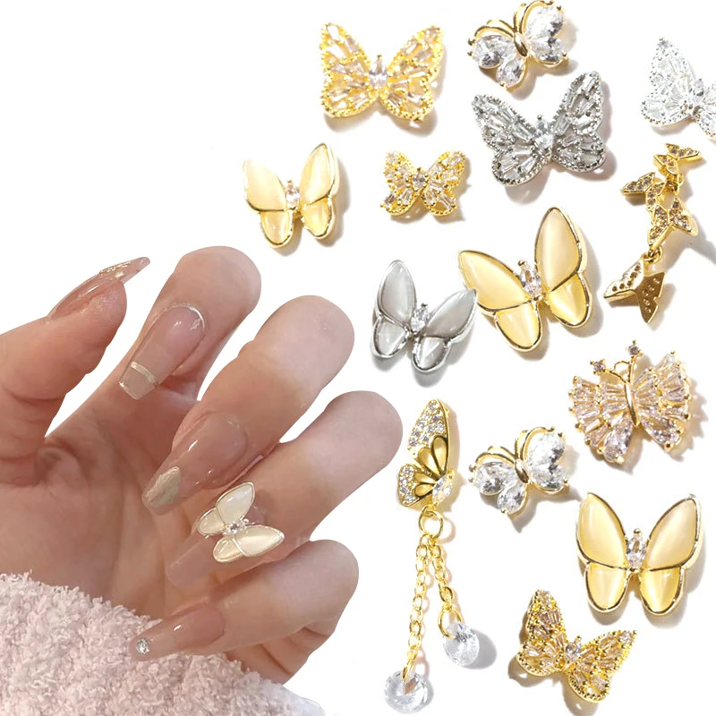 

Nail Art Butterfly Decorations 3D Metal Super Flash Rhinestones DIY Design Nail Paste Decoration, Pictures