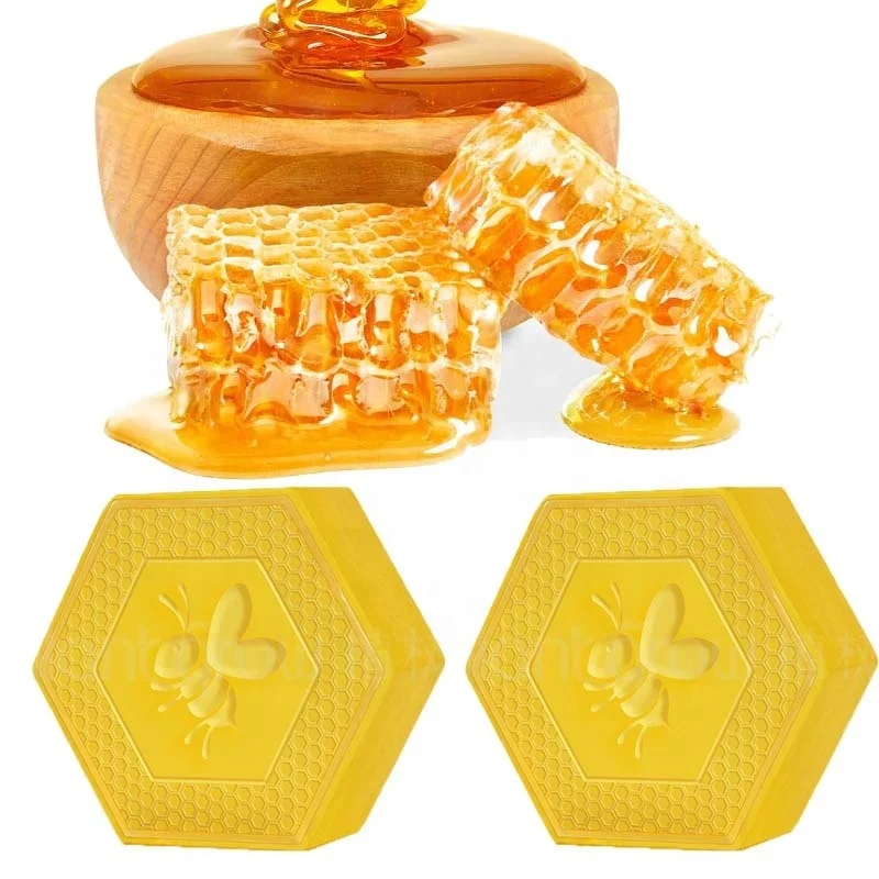 

Hot selling gifts soap Natural whitening skin Sweet Honey & Fresh Flower Scented Honeycomb Soap Baby Shower Honey Soap Bars 100g, Light brown