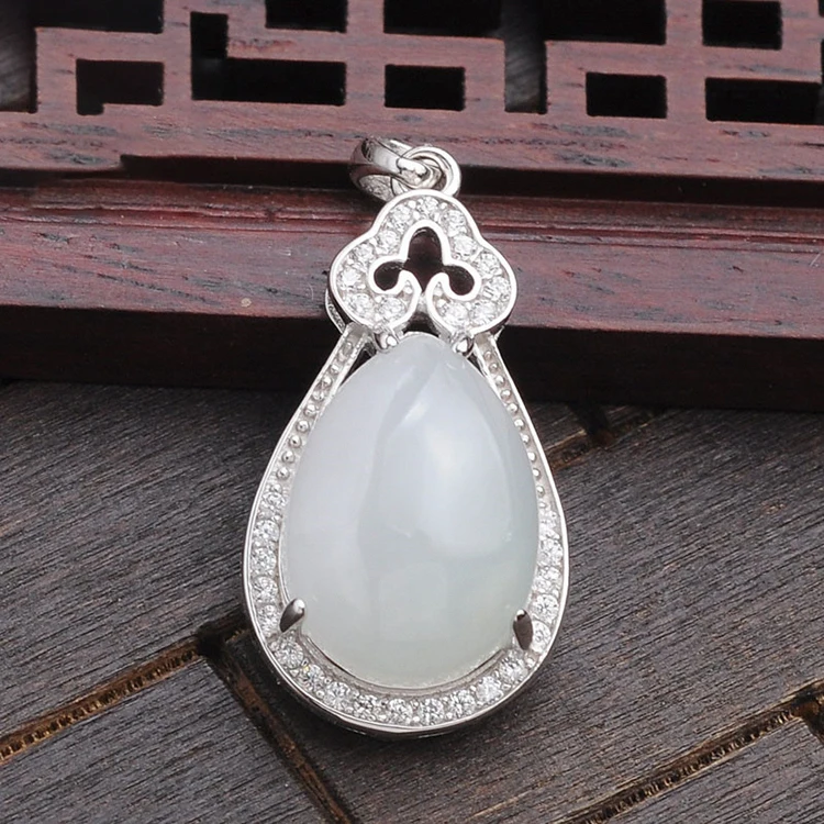 

925 Silver Inlaid Natural Jadeite A Safe And Sound Brand Ice Permeable Jade Exquisite Gift Gift Girlfriend