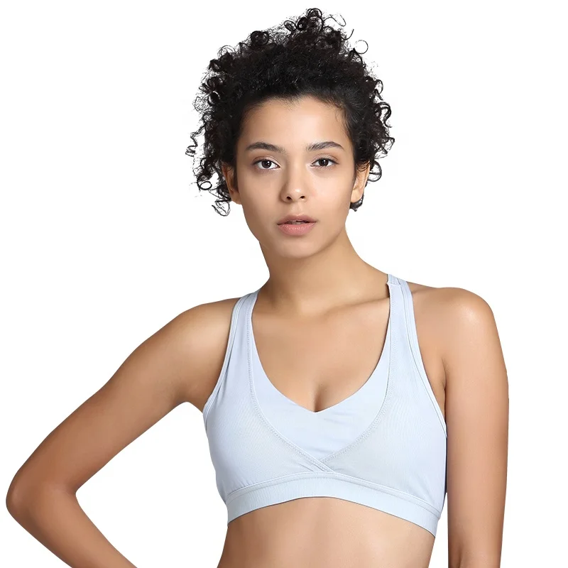 

Wholesale Fitness &Yoga Wear Women Athletic Sportswear Stripepped Cotton seamless Sports Bra, Pink
