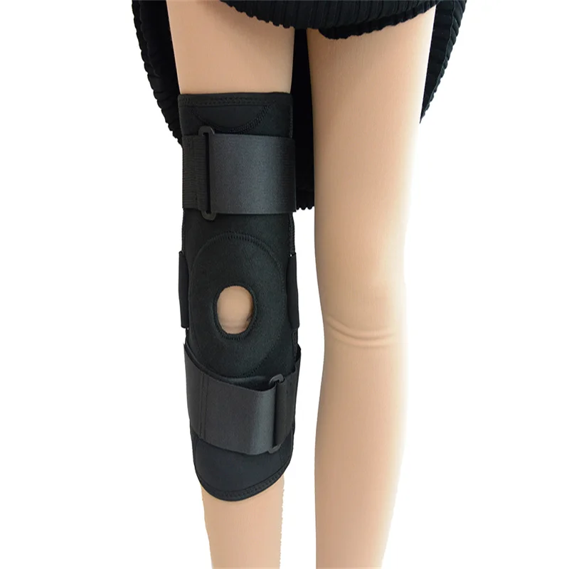 

Factory OEM Tightness Adjustable Double Pressure Hinged Knee Brace For Sports Safety, Black