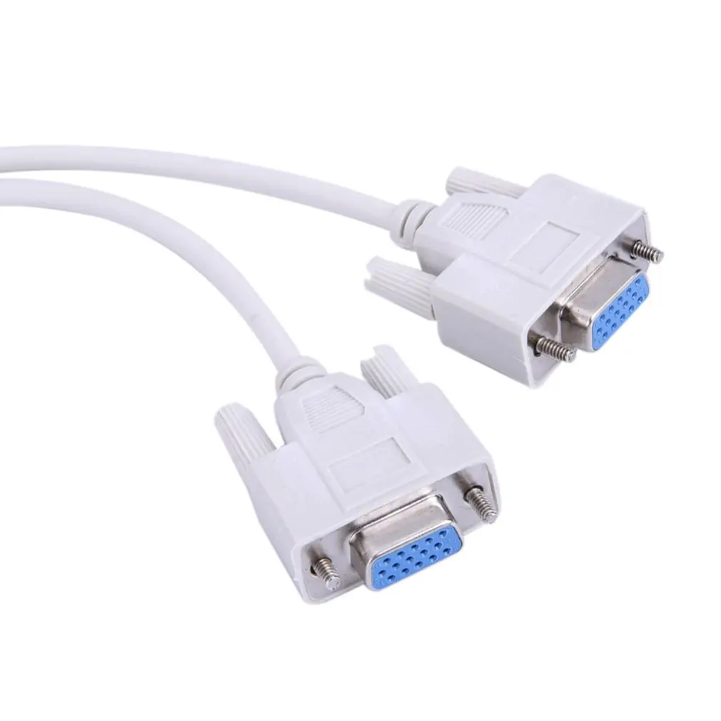 

15 Pin VGA Male to 2 Female Y Splitter Cable SVGA Monitor Adapter Extension Converter Video Cable Lead for PC and TV