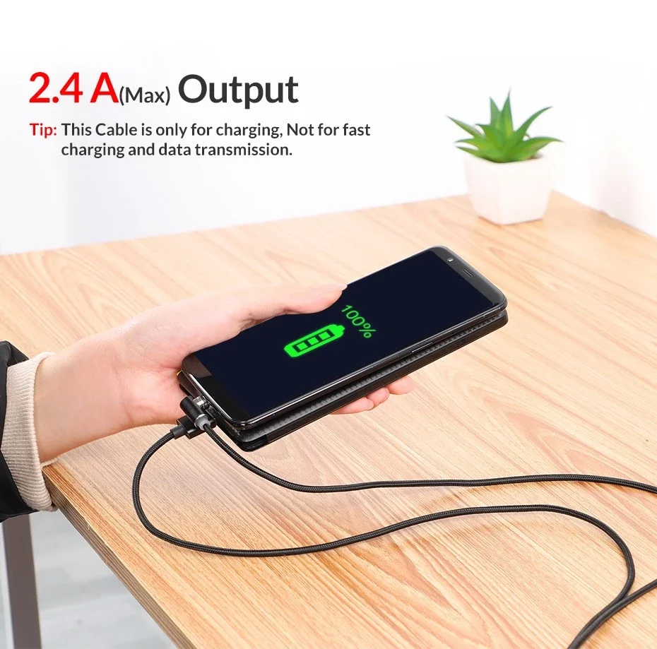 ZICAS 1M 2M Magnetic Mobile Phone Cable for Type C USB Cable Magnetic Charger 2.4A - ANKUX.COM