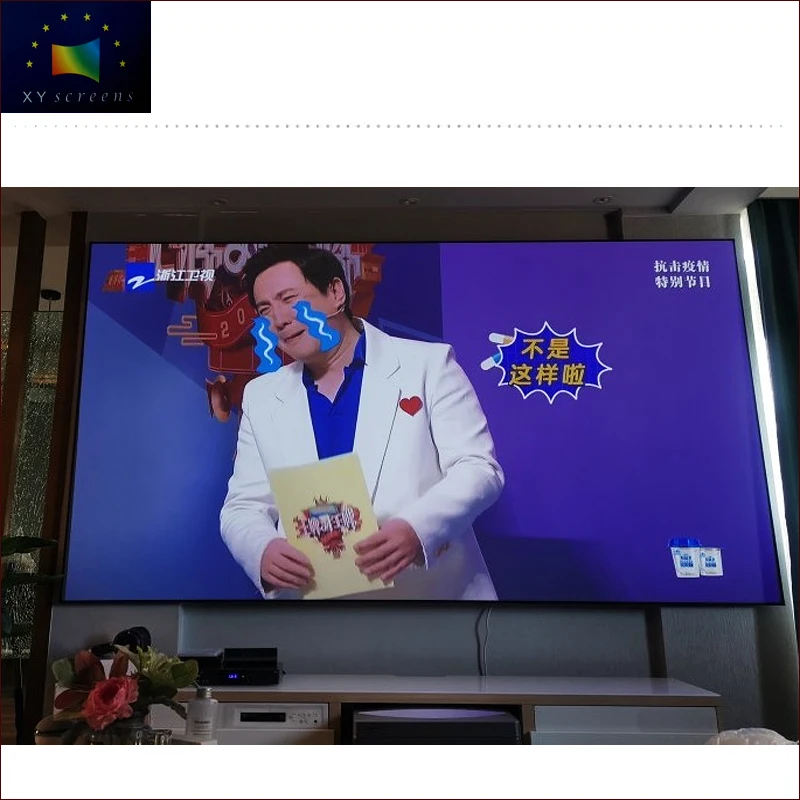 

100inch 4k pet grid projector screen with high cost-performance