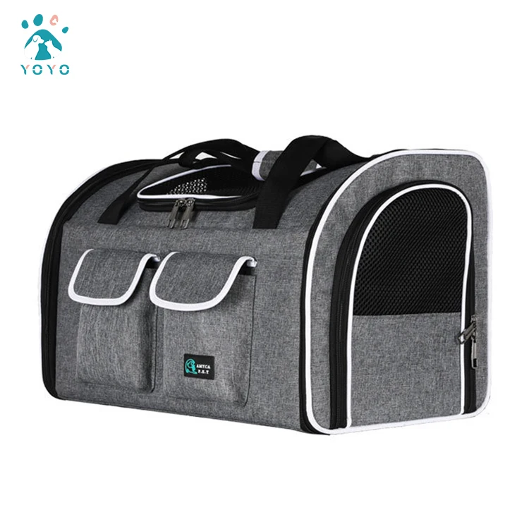 

Airline Approved 3 Open Doors Pet Carrier Travel Bag,Expandable Foldable Soft-sided 2 Reflective Tapes Dog Carrier