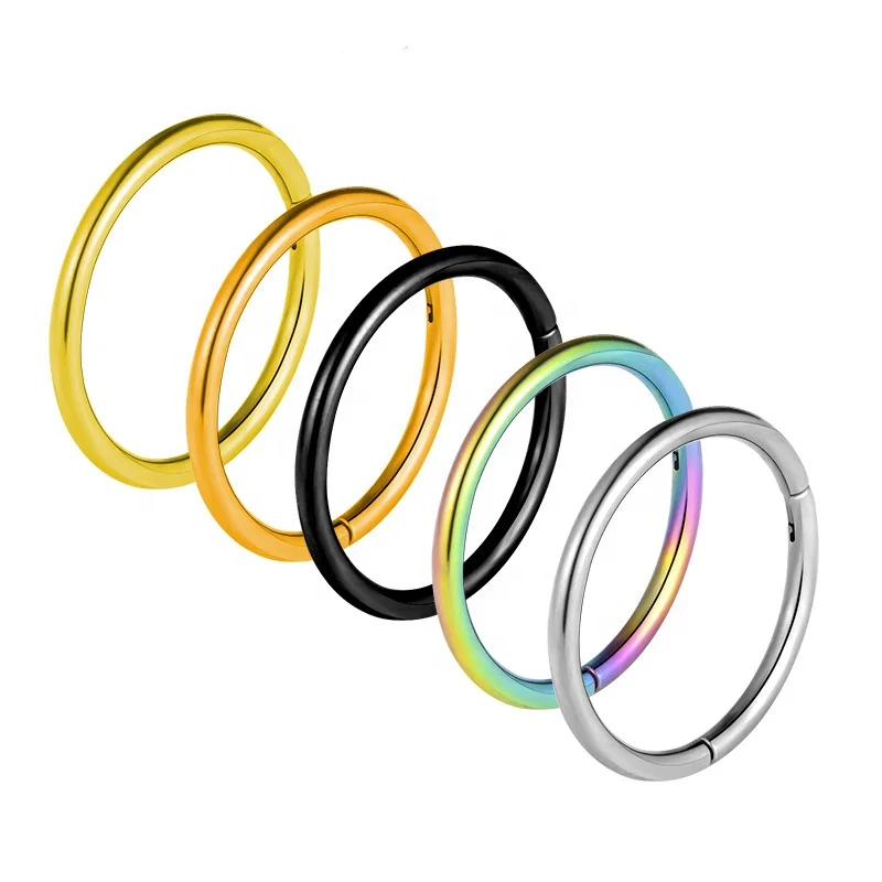 

Wholesale Body Piercing Accessories Closed Round Ear Clip Earring Small Nose Ring Men Body Jewelry Stainless Steel, Gold