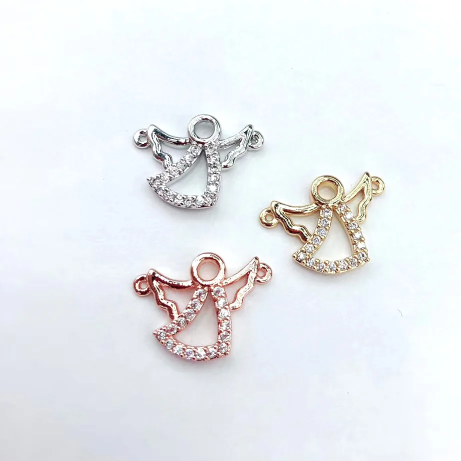 

Delicate Handmade Bracelet Charms CZ Zircon Multi color Angel Charms Beads for Jewelry Making DIY Connector