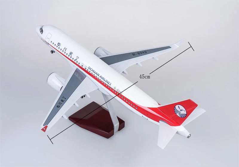 plane scale airbus a320 sichuan airlines 1/80 plane model led