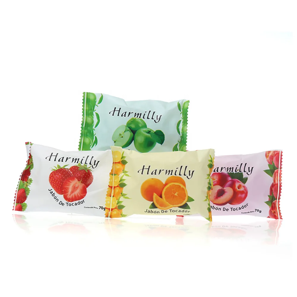 

Eco friendly Factory sale good quality new 70/75/80g colorful harmony fruity toilet soap Hand & Body bath soap, Cusotmized