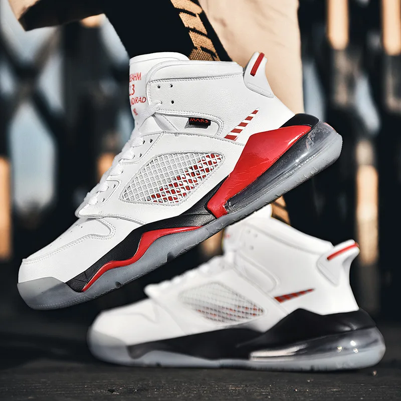 

New No Brand Mens Basketball Shoes Original Sneakers Men'S Basketball Sports Shoes Aj5 Uptempo Basketball Shoe, Black,white,