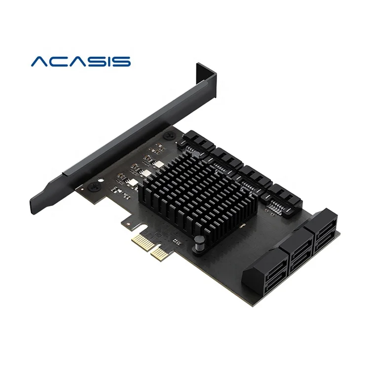 

ACASIS Hot-selling Qualified Product 6Gbps 10 Port PCIE To SATA 3.0 Expansion Card for HDD&SDD Hard disk, Black