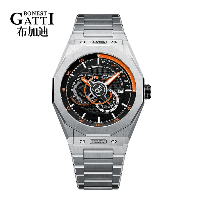 

Bonest Gatti Fashion Business Men Gift Watch Top Luxury Brand Automatic Watch Men Stainless Steel Waterproof Wristwatch