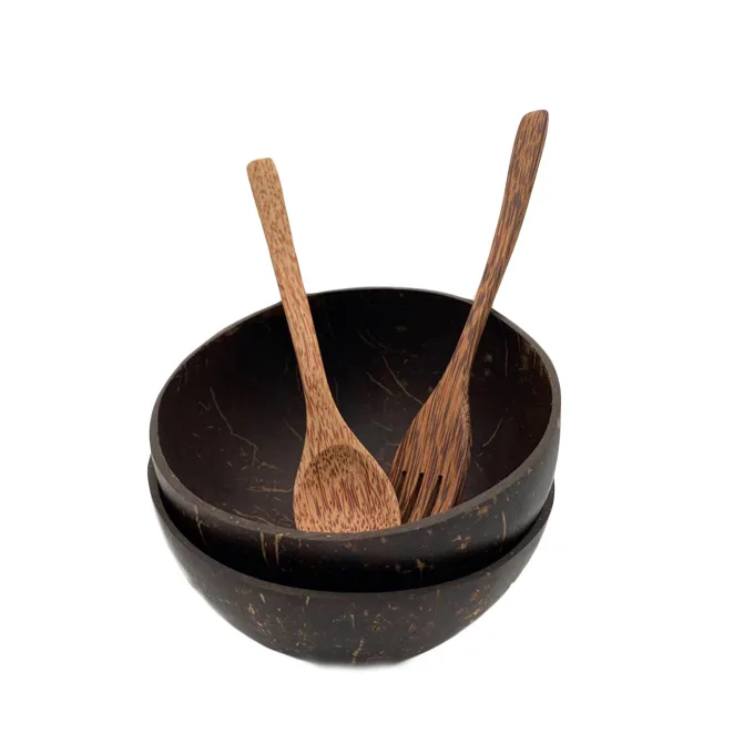 

natural coconut bowls made in vietnam coconut shell bowls with spoon coconut bowls set, Natural color