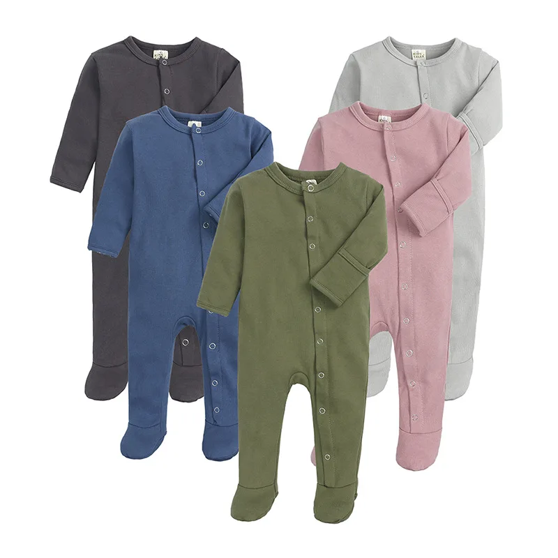 

2021 onesie baby clothes bodysuit Custom button Footie Newborn Baby Jumpsuit Romper